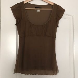 Brown 100% nylon short sleeve top